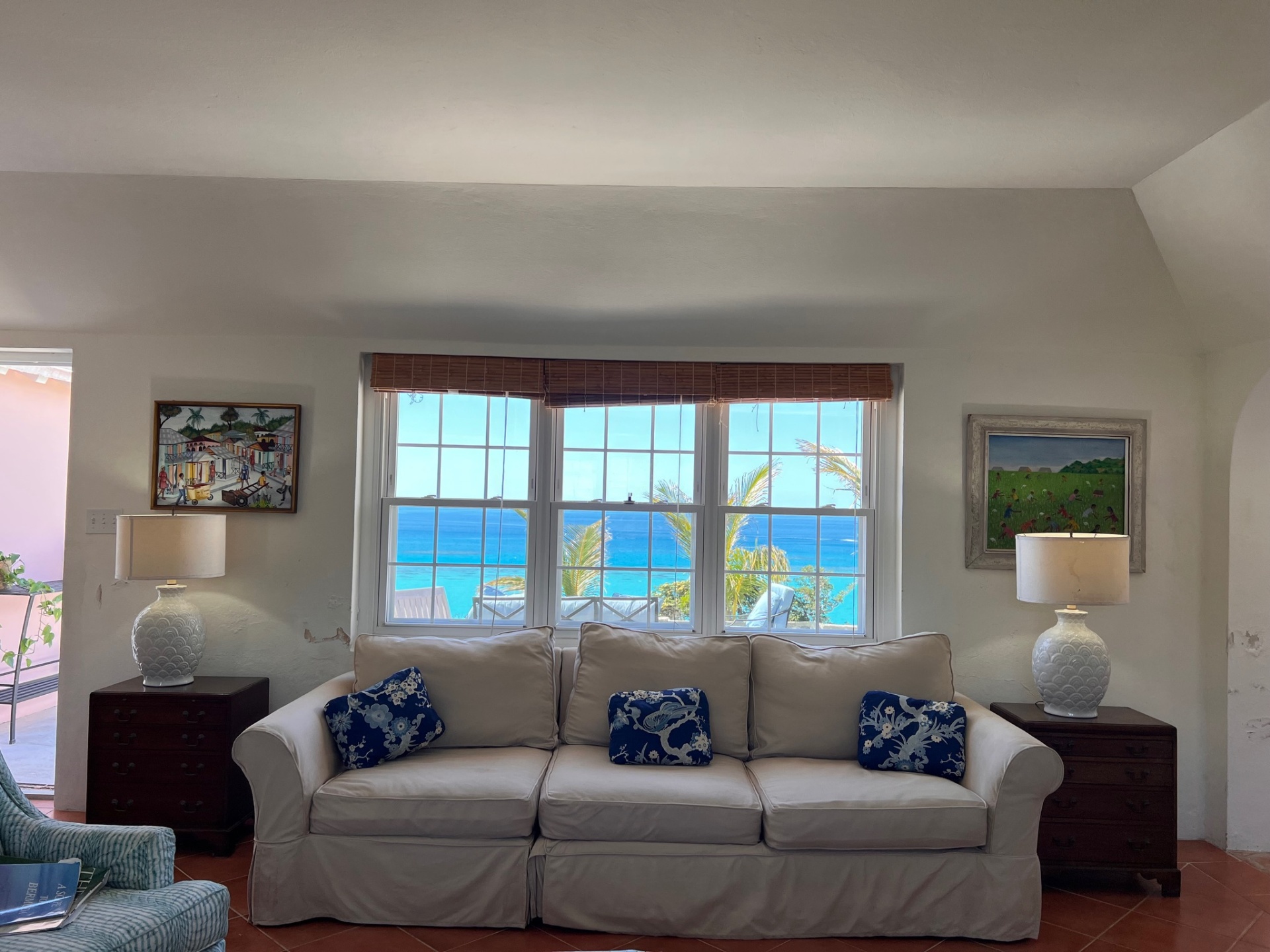 Elegant living room with panoramic ocean views